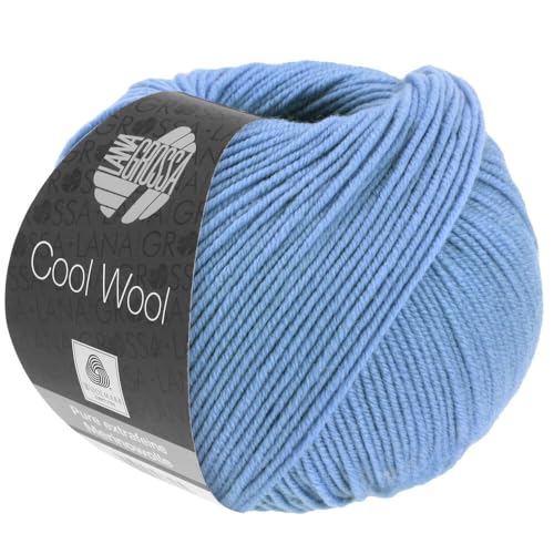 LANA GROSSA Cool Wool Uni | Extrafeine Merinowolle waschmaschinenfest und filzfrei | Handstrickgarn aus 100% Schurwolle (Merino extrafein) | 50g Wolle zum Stricken & Häkeln | 160m Garn von Lana Grossa