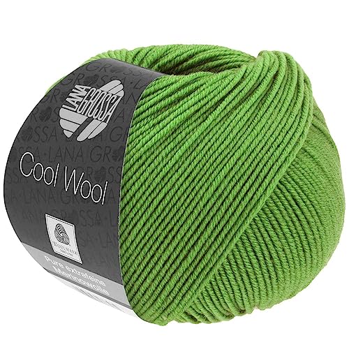 LANA GROSSA Cool Wool Uni | Extrafeine Merinowolle waschmaschinenfest und filzfrei | Handstrickgarn aus 100% Schurwolle (Merino extrafein) | 50g Wolle zum Stricken & Häkeln | 160m Garn von Lana Grossa