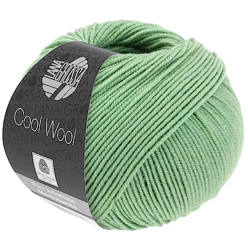 LANA GROSSA Cool Wool Uni | Extrafeine Merinowolle waschmaschinenfest und filzfrei | Handstrickgarn aus 100% Schurwolle (Merino extrafein) | 50g Wolle zum Stricken & Häkeln | 160m Garn von Lana Grossa