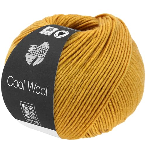 LANA GROSSA Cool Wool Uni | Extrafeine Merinowolle waschmaschinenfest und filzfrei | Handstrickgarn aus 100% Schurwolle (Merino extrafein) | 50g Wolle zum Stricken & Häkeln | 160m Garn von Lana Grossa