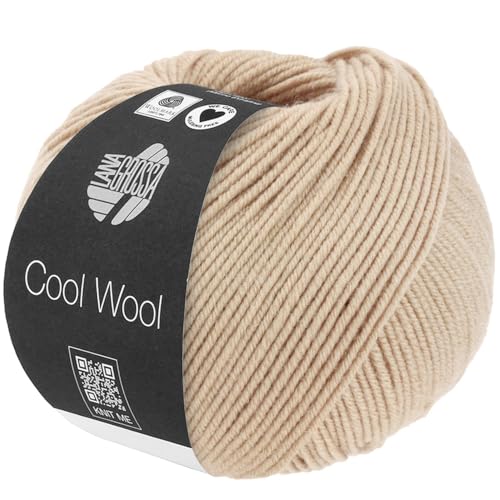 LANA GROSSA Cool Wool Uni | Extrafeine Merinowolle waschmaschinenfest und filzfrei | Handstrickgarn aus 100% Schurwolle (Merino extrafein) | 50g Wolle zum Stricken & Häkeln | 160m Garn von Lana Grossa