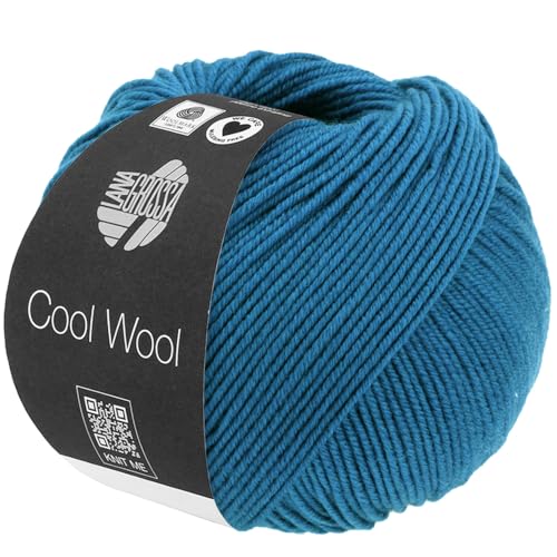 LANA GROSSA Cool Wool Uni | Extrafeine Merinowolle waschmaschinenfest und filzfrei | Handstrickgarn aus 100% Schurwolle (Merino extrafein) | 50g Wolle zum Stricken & Häkeln | 160m Garn von Lana Grossa