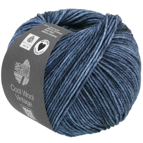 LANA GROSSA Cool Wool Vintage | Merinoklassiker mit Ton-in-Ton Farbeffekt | Handstrickgarn aus 100% Schurwolle (Merino extrafein) | 50g Wolle zum Stricken & Häkeln | 160m Garn von Lana Grossa