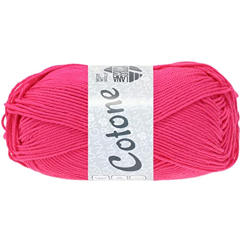 LANA GROSSA Cotone Neon | Baumwollbasicgarn | Handstrickgarn aus 100% Baumwolle | 50g Wolle zum Stricken & Häkeln | 125m Garn von Lana Grossa