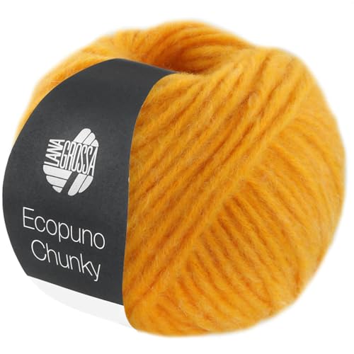 LANA GROSSA Ecopuno Chunky | Superleichtes, flauschiges Effektgarn mit Baby Alpaka | Handstrickgarn aus 33% Schurwolle (Merino) & 19% Alpaka Wolle | 50g Wolle zum Stricken & Häkeln | 70m Garn von Lana Grossa