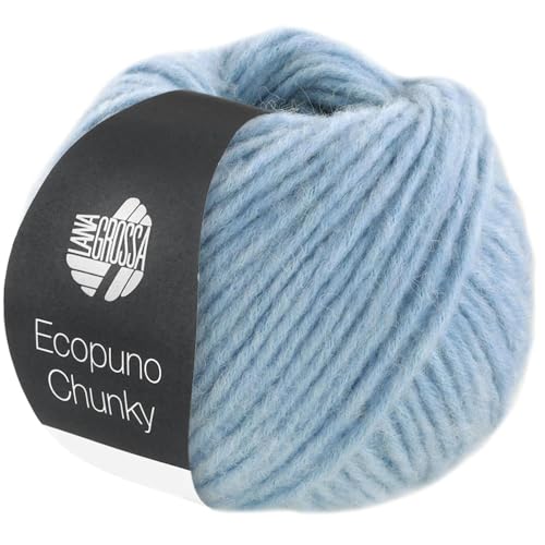 LANA GROSSA Ecopuno Chunky | Superleichtes, flauschiges Effektgarn mit Baby Alpaka | Handstrickgarn aus 33% Schurwolle (Merino) & 19% Alpaka Wolle | 50g Wolle zum Stricken & Häkeln | 70m Garn von Lana Grossa