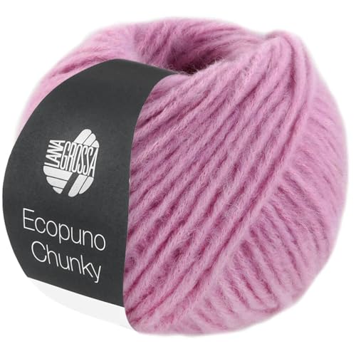 LANA GROSSA Ecopuno Chunky | Superleichtes, flauschiges Effektgarn mit Baby Alpaka | Handstrickgarn aus 33% Schurwolle (Merino) & 19% Alpaka Wolle | 50g Wolle zum Stricken & Häkeln | 70m Garn von Lana Grossa