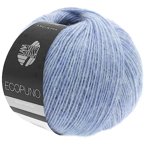 LANA GROSSA Ecopuno | Edle Netzgarnstruktur aus Baumwolle gefüllt mit Merino/Alpaka | Handstrickgarn aus 17% Schurwolle (Merino) & 11% Alpaka Wolle | 50g Wolle zum Stricken & Häkeln | 215m Garn von Lana Grossa