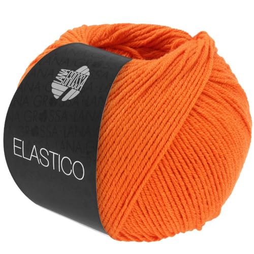 LANA GROSSA Elastico | Baumwoll-Klassiker mit leichtem Stretchanteil | Handstrickgarn aus 96% Baumwolle & 4% Polyester (Elite)| 50g Wolle zum Stricken & Häkeln | 160m Garn von Lana Grossa