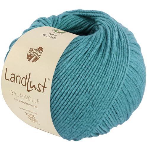 LANA GROSSA Landlust Baumwolle | Klassisches Bio-Baumwollgarn, Gots zertifiziert | Handstrickgarn aus 100% Baumwolle (Bio) | 50g Wolle zum Stricken & Häkeln | 115m Garn von Lana Grossa