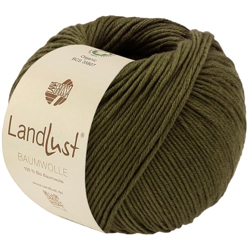 LANA GROSSA Landlust Baumwolle | Klassisches Bio-Baumwollgarn, Gots zertifiziert | Handstrickgarn aus 100% Baumwolle (Bio) | 50g Wolle zum Stricken & Häkeln | 115m Garn von Lana Grossa