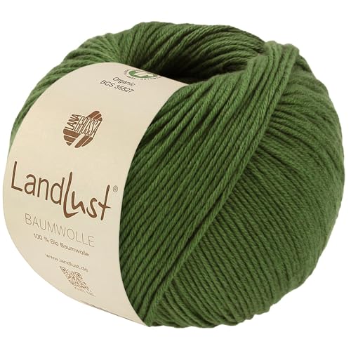 LANA GROSSA Landlust Baumwolle | Klassisches Bio-Baumwollgarn, Gots zertifiziert | Handstrickgarn aus 100% Baumwolle (Bio) | 50g Wolle zum Stricken & Häkeln | 115m Garn von Lana Grossa