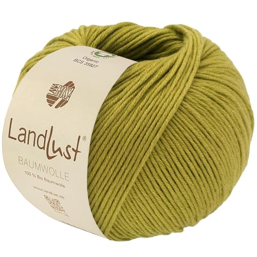 LANA GROSSA Landlust Baumwolle | Klassisches Bio-Baumwollgarn, Gots zertifiziert | Handstrickgarn aus 100% Baumwolle (Bio) | 50g Wolle zum Stricken & Häkeln | 115m Garn von Lana Grossa