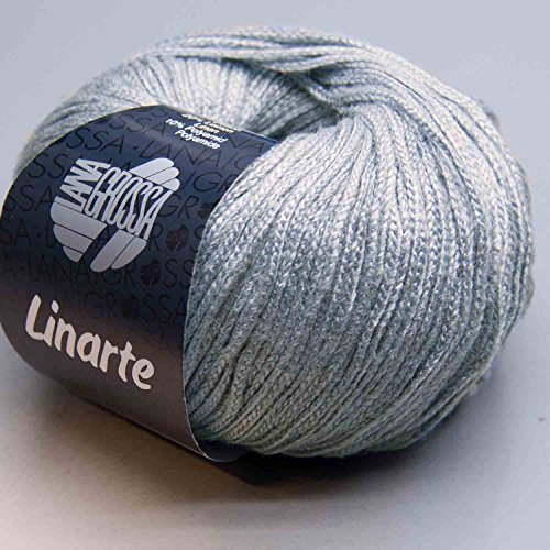 LANA GROSSA Linarte | Moderner Baumwoll/Leinen-Klassiker | Handstrickgarn aus 40% Microfaser (Viscose), 30% Baumwolle, 20% Leinen & 10% Polyamid | 50g Wolle zum Stricken & Häkeln | 125m Garn von Lana Grossa