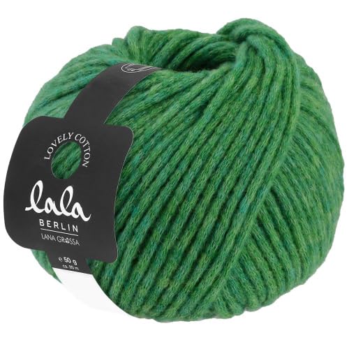 LANA GROSSA Lovely Cotton lala Berlin | Soffilo mit Baumwolle | Handstrickgarn aus 75% Schurwolle (Merino) & 25% Baumwolle | 50g Wolle zum Stricken & Häkeln | 90m Garn von Lana Grossa