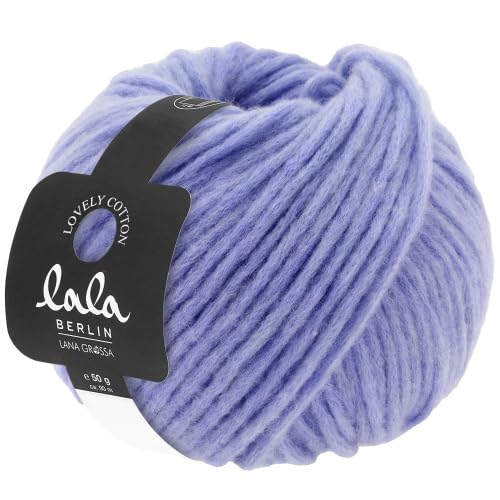 LANA GROSSA Lovely Cotton lala Berlin | Soffilo mit Baumwolle | Handstrickgarn aus 75% Schurwolle (Merino) & 25% Baumwolle | 50g Wolle zum Stricken & Häkeln | 90m Garn von Lana Grossa