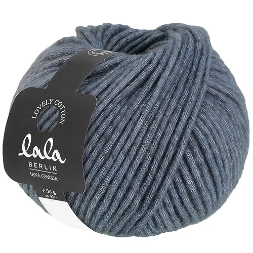 LANA GROSSA Lovely Cotton lala Berlin | Soffilo mit Baumwolle | Handstrickgarn aus 75% Schurwolle (Merino) & 25% Baumwolle | 50g Wolle zum Stricken & Häkeln | 90m Garn von Lana Grossa