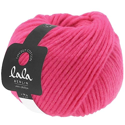 LANA GROSSA Lovely Cotton lala Berlin | Soffilo mit Baumwolle | Handstrickgarn aus 75% Schurwolle (Merino) & 25% Baumwolle | 50g Wolle zum Stricken & Häkeln | 90m Garn von Lana Grossa