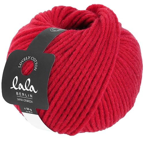 LANA GROSSA Lovely Cotton lala Berlin | Soffilo mit Baumwolle | Handstrickgarn aus 75% Schurwolle (Merino) & 25% Baumwolle | 50g Wolle zum Stricken & Häkeln | 90m Garn von Lana Grossa