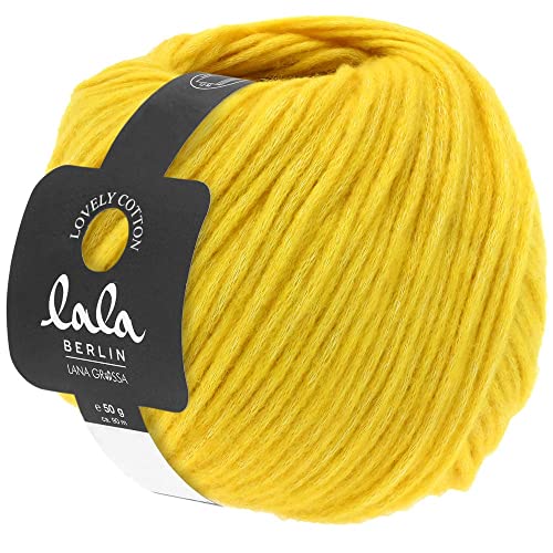 LANA GROSSA Lovely Cotton lala Berlin | Soffilo mit Baumwolle | Handstrickgarn aus 75% Schurwolle (Merino) & 25% Baumwolle | 50g Wolle zum Stricken & Häkeln | 90m Garn von Lana Grossa