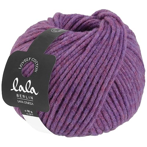 LANA GROSSA Lovely Cotton lala Berlin | Soffilo mit Baumwolle | Handstrickgarn aus 75% Schurwolle (Merino) & 25% Baumwolle | 50g Wolle zum Stricken & Häkeln | 90m Garn von Lana Grossa