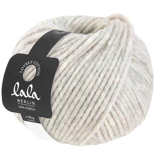 LANA GROSSA Lovely Cotton lala Berlin | Soffilo mit Baumwolle | Handstrickgarn aus 75% Schurwolle (Merino) & 25% Baumwolle | 50g Wolle zum Stricken & Häkeln | 90m Garn von Lana Grossa