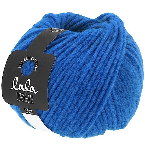 LANA GROSSA Lovely Cotton lala Berlin | Soffilo mit Baumwolle | Handstrickgarn aus 75% Schurwolle (Merino) & 25% Baumwolle | 50g Wolle zum Stricken & Häkeln | 90m Garn von Lana Grossa