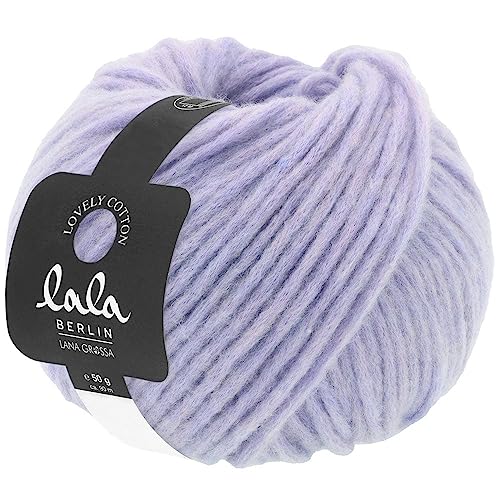 LANA GROSSA Lovely Cotton lala Berlin | Soffilo mit Baumwolle | Handstrickgarn aus 75% Schurwolle (Merino) & 25% Baumwolle | 50g Wolle zum Stricken & Häkeln | 90m Garn von Lana Grossa