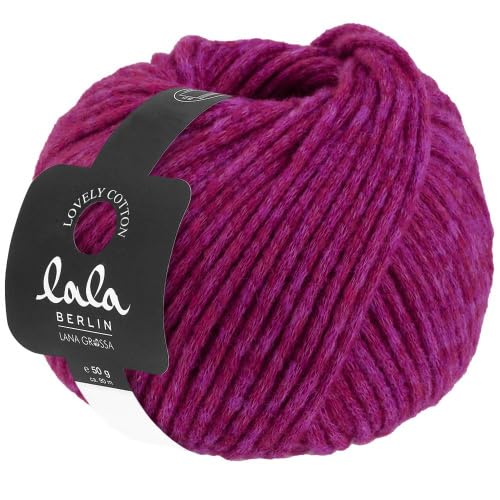 LANA GROSSA Lovely Cotton lala Berlin | Soffilo mit Baumwolle | Handstrickgarn aus 75% Schurwolle (Merino) & 25% Baumwolle | 50g Wolle zum Stricken & Häkeln | 90m Garn von Lana Grossa