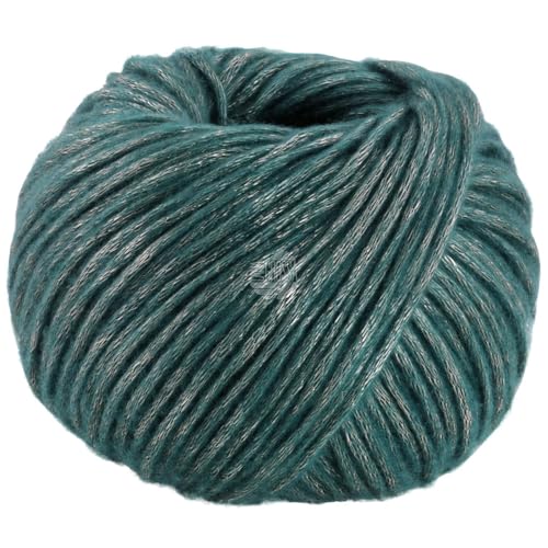 LANA GROSSA Lucida | Metallisch glänzende Netzgarnstruktur aus Viskose gefüllt mit Merinofasern | Aus 58% Schurwolle (Merino) & 42% Viskose | 50g Wolle zum Stricken & Häkeln | 100m Garn von Lana Grossa