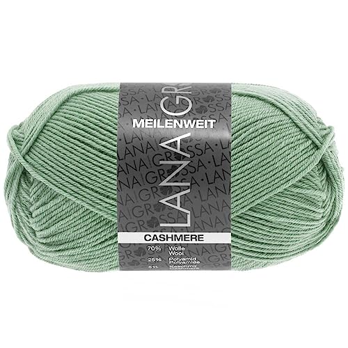 LANA GROSSA Meilenweit 50g Cashmere | Sockenklassiker, waschmaschinenfest | Handstrickgarn aus 70% Schurwolle (superwash), 25% Polyamid & 5% Kaschmir | 50g Wolle zum Stricken & Häkeln | 210m Garn von Lana Grossa