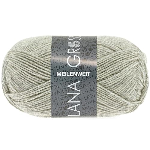 LANA GROSSA Meilenweit 50g | Sockenklassiker, waschmaschinenfest | Handstrickgarn aus 80% Schurwolle & 20% Polyamid | 50g Wolle zum Stricken & Häkeln | 210m Garn von Lana Grossa