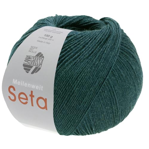 LANA GROSSA Meilenweit Seta | Hochwertiges Sockengarn mit Seidenanteil, waschmaschinenfest | Handstrickgarn 55% Schurwolle (Merino), Polyamid, & Seide | 100g Wolle zum Stricken & Häkeln | 400m Garn von Lana Grossa