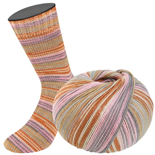 LANA GROSSA Meilenweit Seta | Hochwertiges Sockengarn mit Seidenanteil, waschmaschinenfest | Handstrickgarn 55% Schurwolle (Merino), Polyamid, & Seide | 100g Wolle zum Stricken & Häkeln | 400m Garn von Lana Grossa