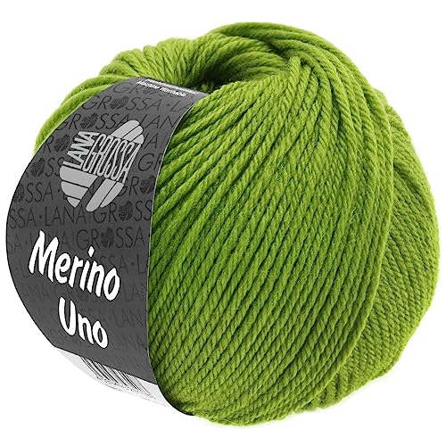 LANA GROSSA Merino Uno | Klassische Merinowolle mit Superwash-Ausrüstung | Handstrickgarn aus 100% Schurwolle (Merino) | 50g Wolle zum Stricken & Häkeln | 125m Garn von Lana Grossa