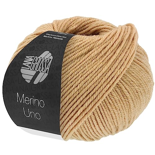 LANA GROSSA Merino Uno | Klassische Merinowolle mit Superwash-Ausrüstung | Handstrickgarn aus 100% Schurwolle (Merino) | 50g Wolle zum Stricken & Häkeln | 125m Garn von Lana Grossa