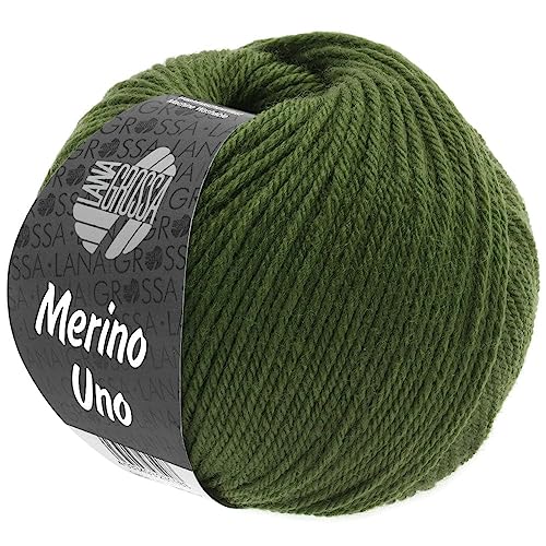 LANA GROSSA Merino Uno | Klassische Merinowolle mit Superwash-Ausrüstung | Handstrickgarn aus 100% Schurwolle (Merino) | 50g Wolle zum Stricken & Häkeln | 125m Garn von Lana Grossa