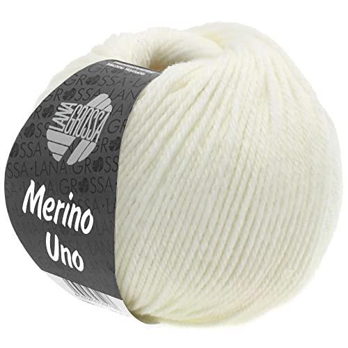 LANA GROSSA Merino Uno | Klassische Merinowolle mit Superwash-Ausrüstung | Handstrickgarn aus 100% Schurwolle (Merino) | 50g Wolle zum Stricken & Häkeln | 125m Garn von Lana Grossa