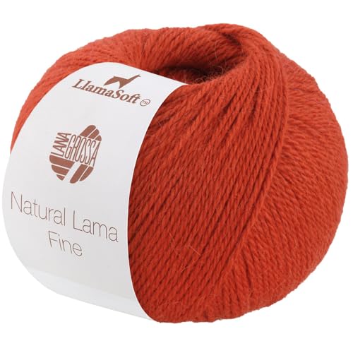 LANA GROSSA Natural Lama Fine | Feine Baby-Lama Fasern klassisch verzwirnt | Handstrickgarn aus 100% Lama (Baby) | 50g Wolle zum Stricken & Häkeln | 150m Garn von Lana Grossa