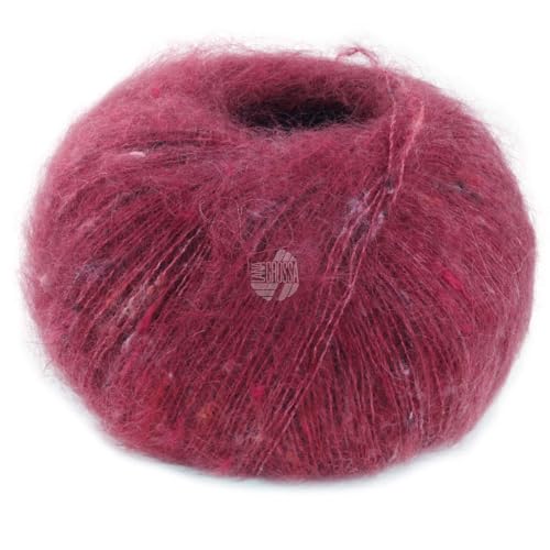 LANA GROSSA Natural Superkid Tweed | Feines Lace-Garn aus 60% Superkid Mohair mit 30% Seide, 7% Baumwolle, 3% Polyester und zarten Tweednoppen | 25g Wolle zum Stricken & Häkeln | 200m Garn von Lana Grossa