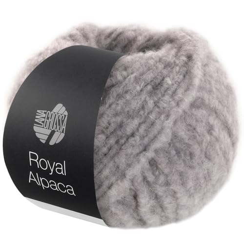 LANA GROSSA Royal Alpaca | Voluminöses Effektgarn aus den feinsten Alpaka Fasern | Handstrickgarn aus 93% Alpaka (Royal) & 7% Polyamid | 50g Wolle zum Stricken & Häkeln | 95m Garn von Lana Grossa