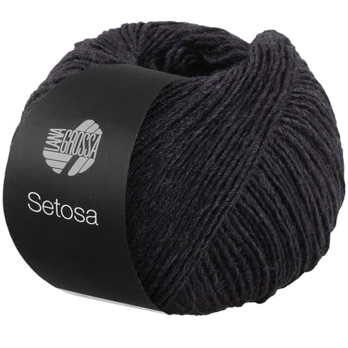 LANA GROSSA Setosa | Schimmerndes Dochtgarn aus Seide und Merinowolle | Handstrickgarn aus 65% Schurwolle (superfein) & 35% Seide | 50g Wolle zum Stricken & Häkeln | 150m Garn von Lana Grossa