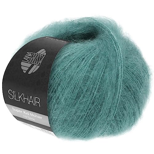 LANA GROSSA Silkhair | Feines Lace-Garn aus Superkid Mohair mit Seide | Handstrickgarn aus 70% Mohair (Superkid) & 30% Seide | 25g Wolle zum Stricken & Häkeln | 210m Garn von Lana Grossa