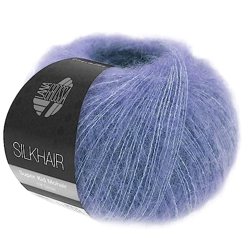 LANA GROSSA Silkhair | Feines Lace-Garn aus Superkid Mohair mit Seide | Handstrickgarn aus 70% Mohair (Superkid) & 30% Seide | 25g Wolle zum Stricken & Häkeln | 210m Garn von Lana Grossa