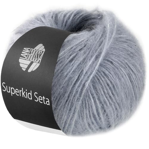 LANA GROSSA Superkid Seta | Zartes Schlauchgarn aus Superkid Mohair mit Seide | Handstrickgarn aus 65% Mohair (Superkid) & 35% Seide | 25g Wolle zum Stricken & Häkeln | 100m Garn von Lana Grossa