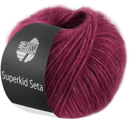 LANA GROSSA Superkid Seta | Zartes Schlauchgarn aus Superkid Mohair mit Seide | Handstrickgarn aus 65% Mohair (Superkid) & 35% Seide | 25g Wolle zum Stricken & Häkeln | 100m Garn von Lana Grossa