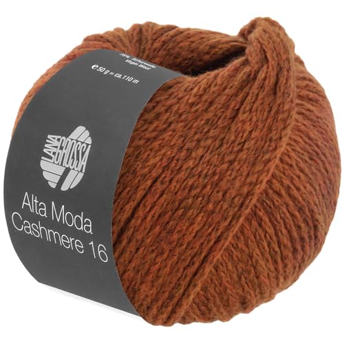 LANA GROSSA Alta Moda Cashmere 16 | Feinste 16 Mikron Merinowolle mit Kaschmiranteil | Handstrickgarn aus 78% Schurwolle (Merino), 12% Kaschmir & 10% Polyamid (Nylon) | 50g zum Stricken | 110m Garn von Lana Grossa