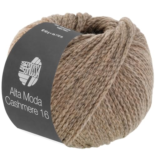 Lana Grossa ALTA MODA Cashmere 16 50 g supersoftes Kettengarn aus extrafeiner Merinowolle mit Kaschmir 110 m, Farbe:065 - Graubraun von Lana Grossa