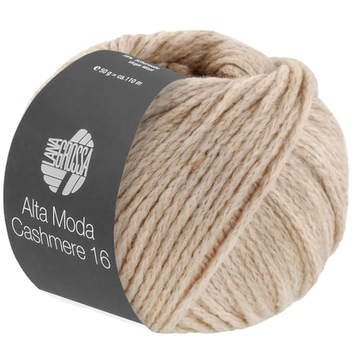 LANA GROSSA Alta Moda Cashmere 16 | Feinste 16 Mikron Merinowolle mit Kaschmiranteil | Handstrickgarn aus 78% Schurwolle (Merino), 12% Kaschmir & 10% Polyamid (Nylon) | 50g zum Stricken | 110m Garn von Lana Grossa