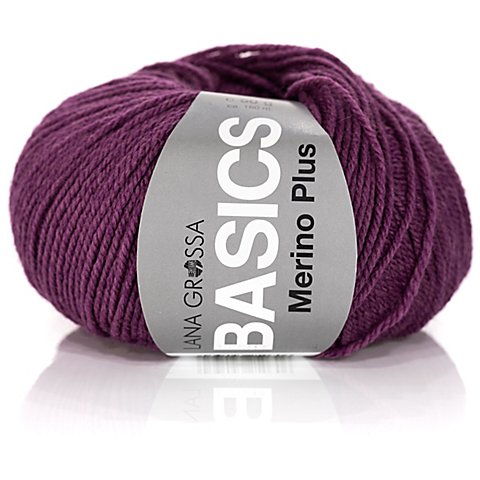 Lana Grossa Basics Merino Plus – Schurwollmischgarn, aubergine von Lana Grossa